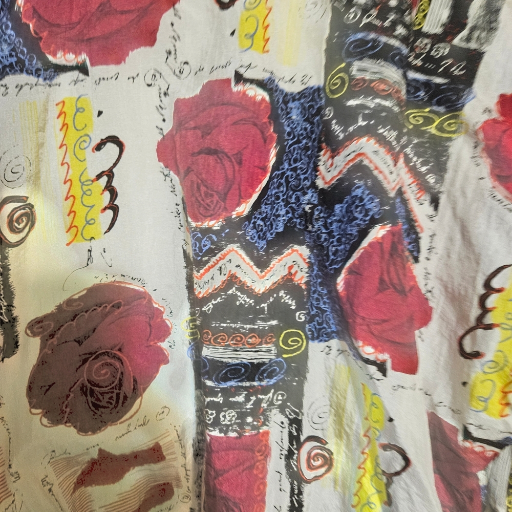 Sergio Tacchini Red and White Bomber Jacket with Artistic Flair - Picture 6 of 10